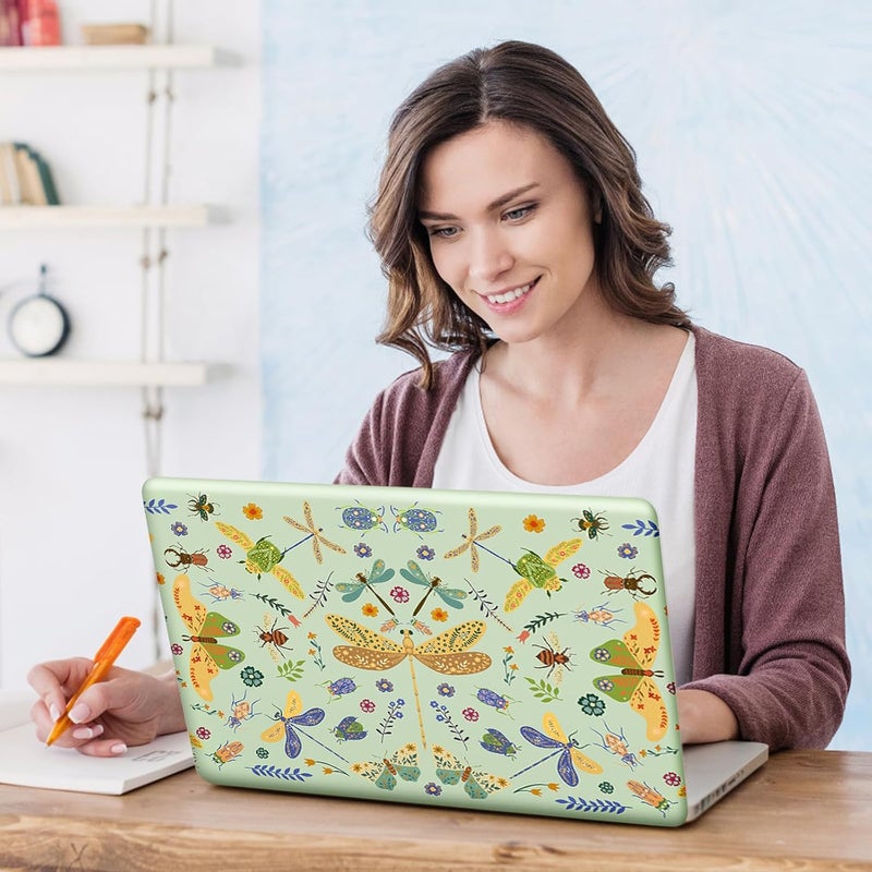 DINKY Laptop Skin Sticker Decal 15.6" 15.4" 12" 13" 13.3" 14" 15 inch Laptop Universal Vinyl Skin Stickers Cover Art Decal Notebook PC Personalized Protector, Green Dragonfly - Image 2